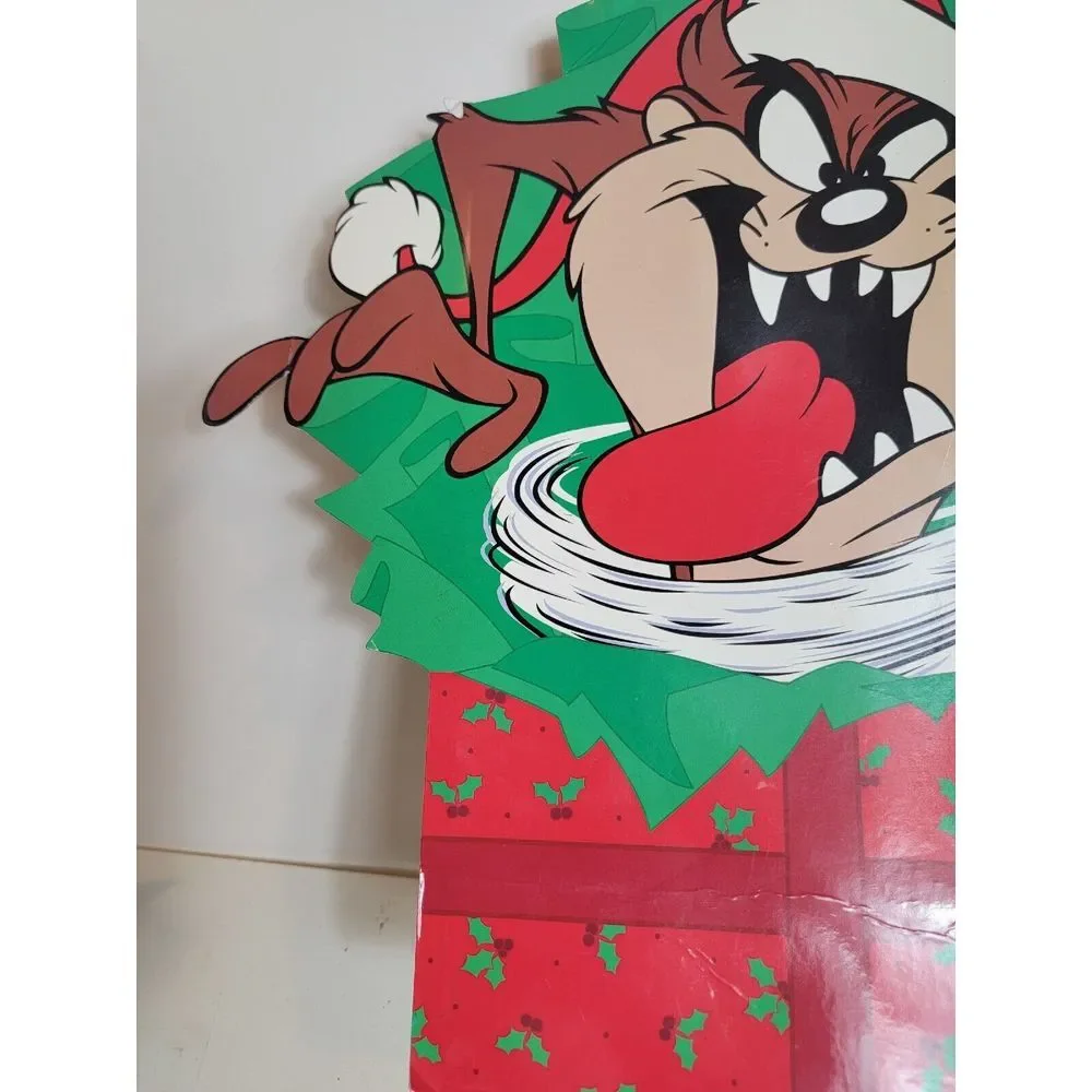 Looney Tunes Taz Bag Vintage 1997 1990s Cleo Inc. Tasmanian Devil Christmas Xmas